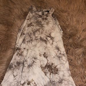 brown and cream tie dye dress